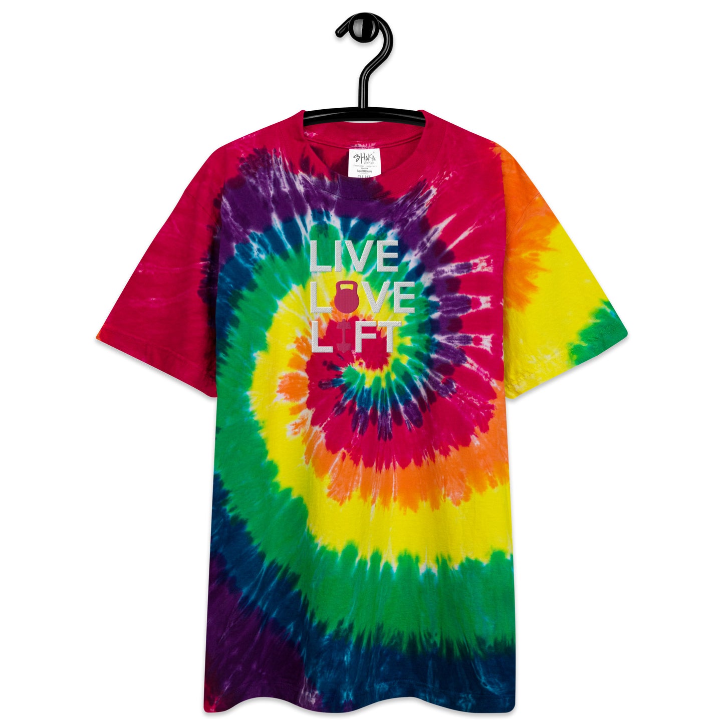 Oversized Live Love Lift tie-dye t-shirt