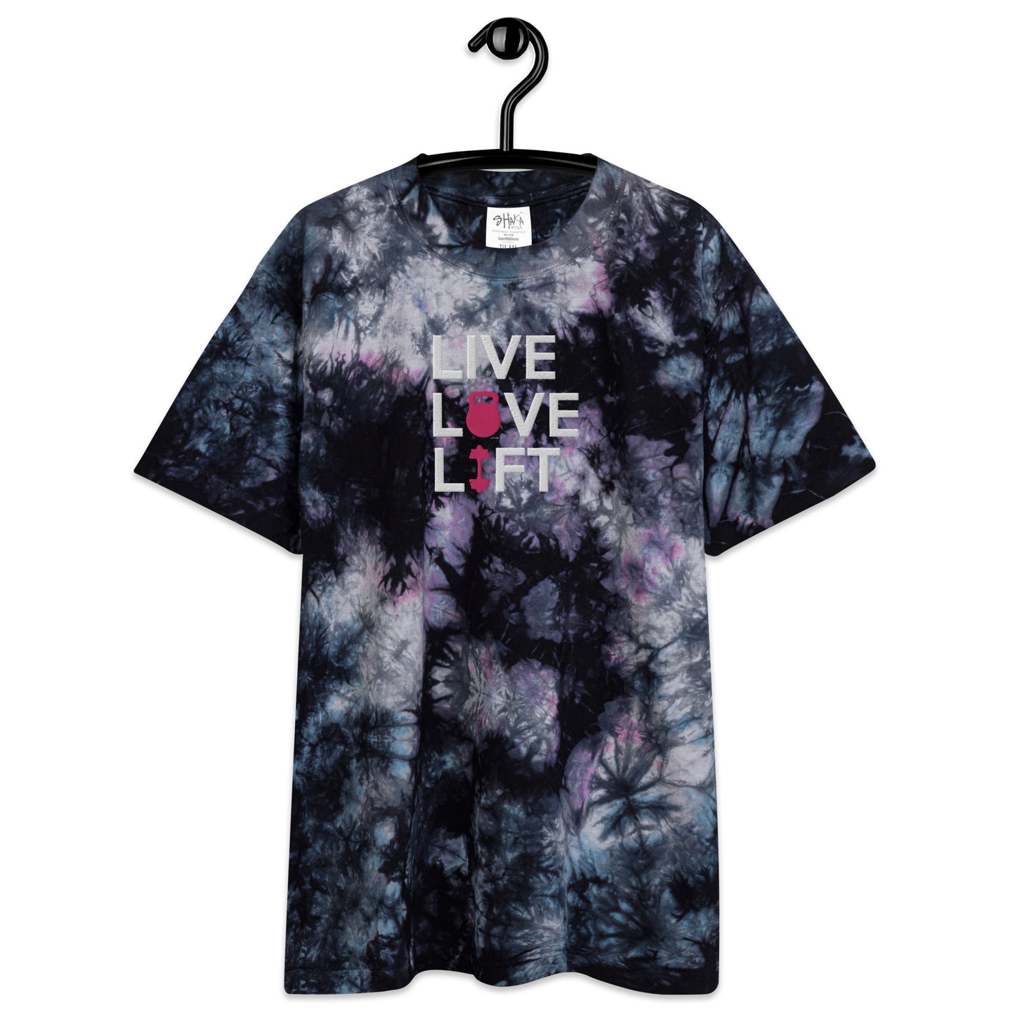 Oversized Live Love Lift tie-dye t-shirt