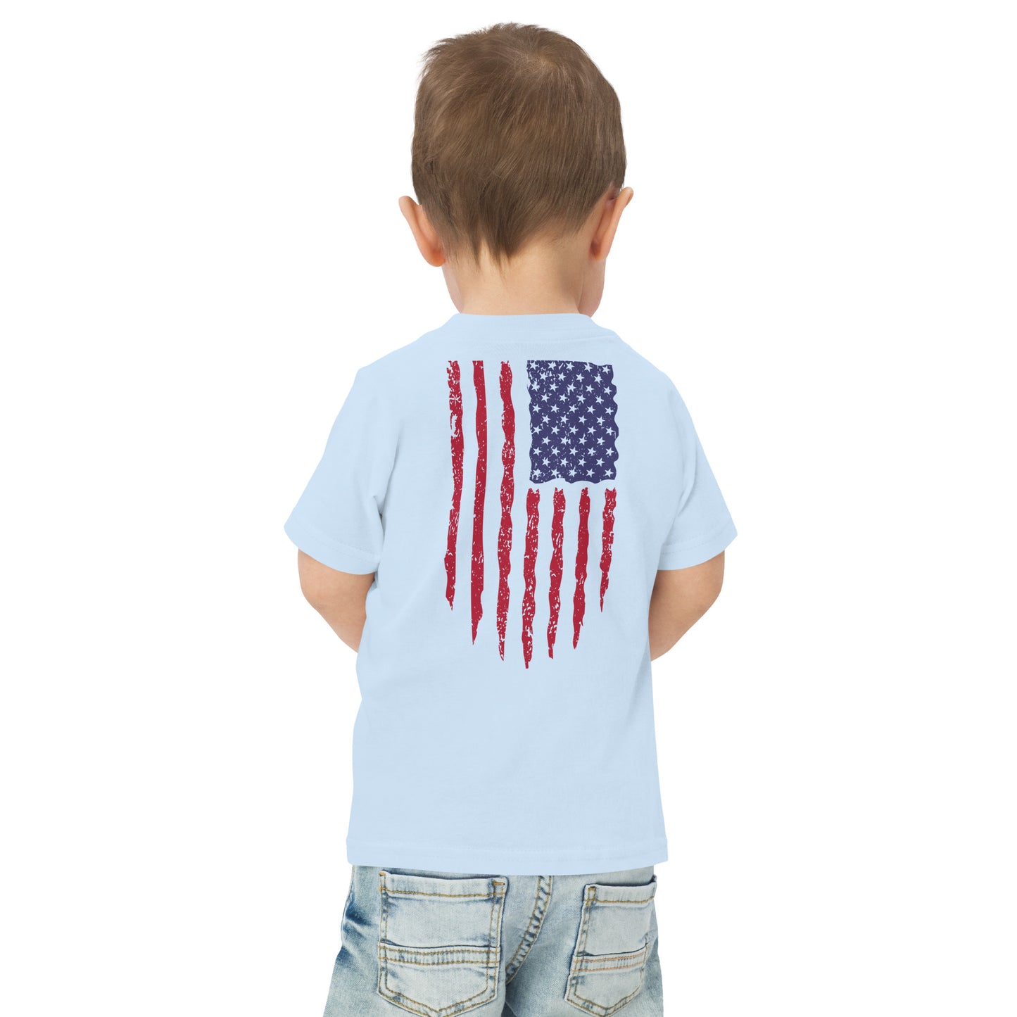 Toddler American Flag  jersey t-shirt