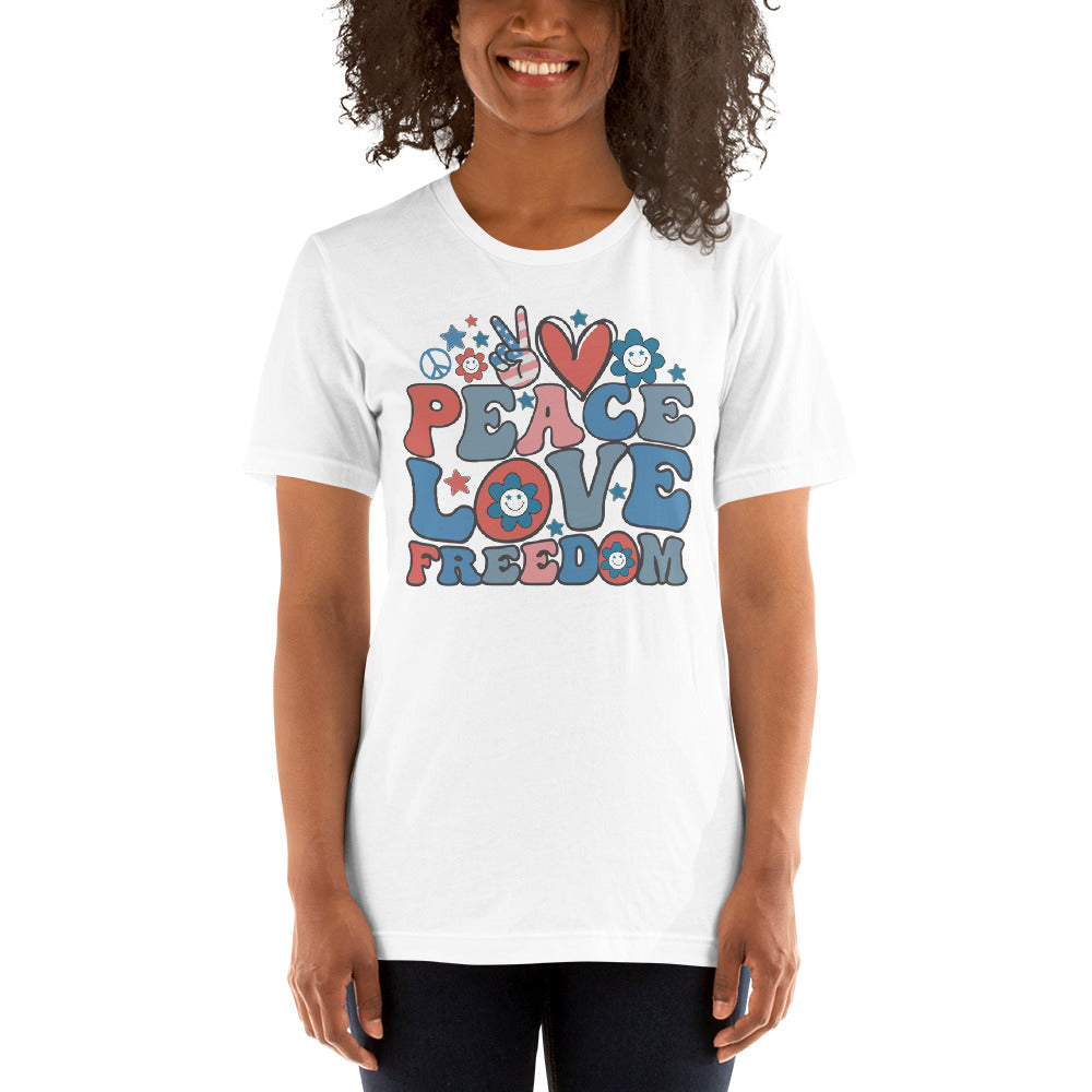 Peace love and Freedom Unisex t-shirt