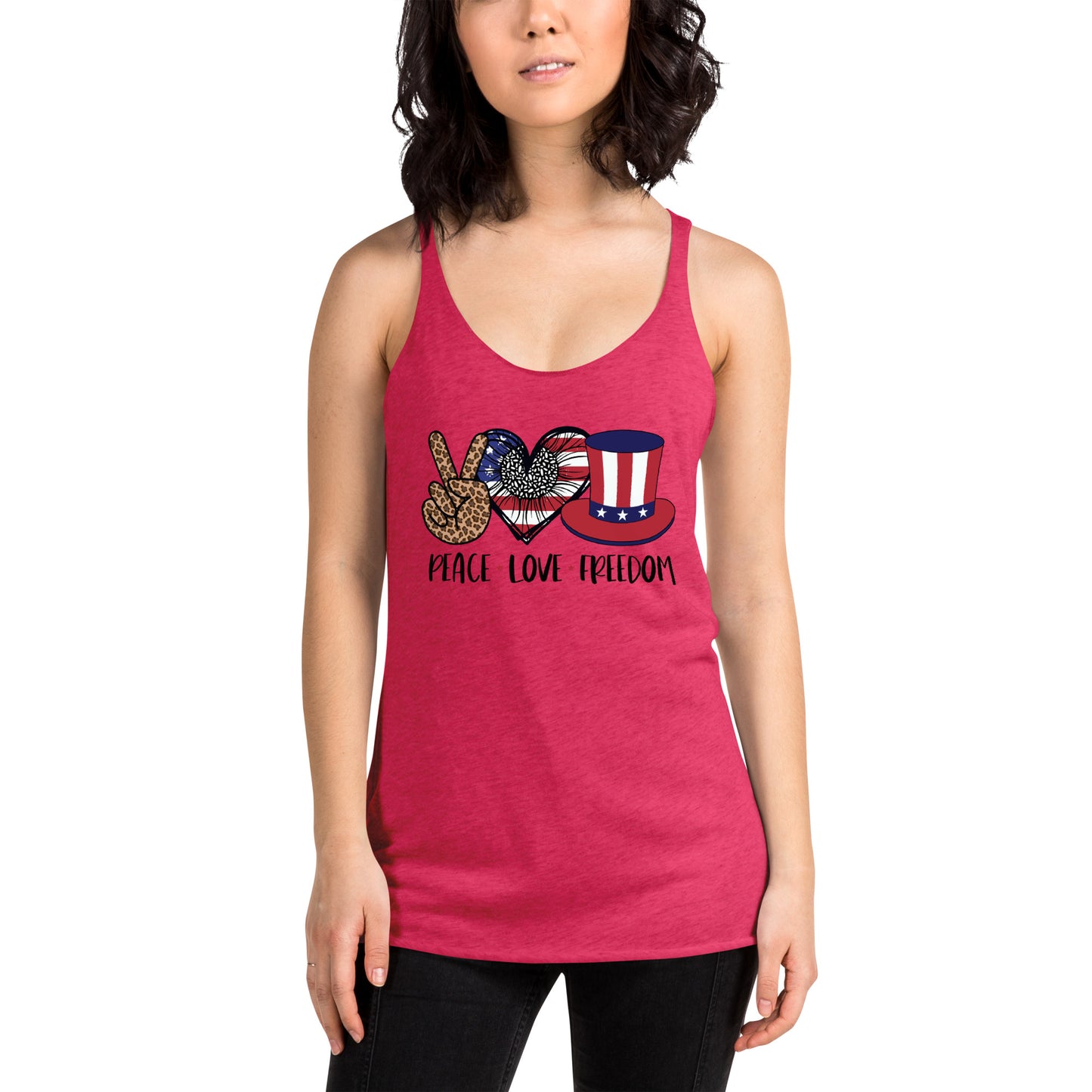 Peace Love and Freedom Women's Racerback Tank